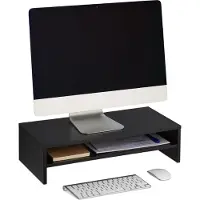 Relaxdays Monitor Stand, Monitorstijgers, Zwart