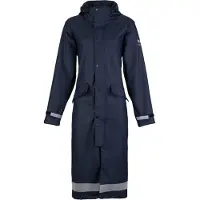 HORZE Hazel Lange Regenjas met splitten, dames, Dark Navy, 42