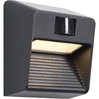 QAZQA Wandlamp zwart incl. LED IP54 met bewegingssensor solar - Border