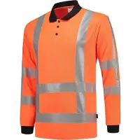 Tricorp 203005 Poloshirt RWS Birdseye Lange Mouw Fluor Oranje maat L heren