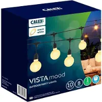 Calex lichtketting Vista XL, 10 m, IP44, afstandsbediening, E27 dimbaar, zwart, Kunststof