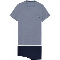 Hom - Modal comfort Short/sleeve pyjama set met korte broek - Navy - mannen - 2XL