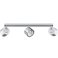Argon Plafondspot Chloe, verstelbaar, 3-lamps, verchroomd staal Chloe , dimbaar, chroom / zilver, Woon-/ Eetkamer, metaal, Modern, buitenspot