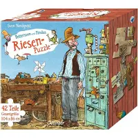 Oetinger Pettersson en Findus. Gigantische puzzel. Petterssons werkplaats. 42 stukjes, totale afmeting 70 x 50 cm: Petterssons werkplaats