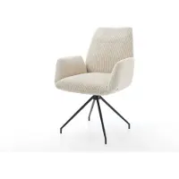 DELIFE Eetkamerstoel Zoa-Flex koord beige kruisframe conisch zwart pocketveer kern