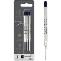 Parker balpenvulling - medium punt (1.0mm) - zwarte QUINK-inkt - 3 stuks
