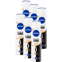 Nivea Black & White Ultimate Impact Deodorant Spray - Anti-vlekken Deo - 72H Bescherming - Voordeelverpakking - 6 x 150ml