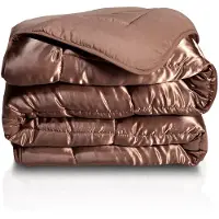 Zydante Easy dekbed en overtrek in 1 - Glans satijn - 250 gsm - Brown - 240x200 cm