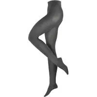 Esprit Plain verstevigd zachte comfort tailleband katoen wol panty dames grijs - maat 42-44