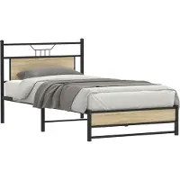 vidaXL Bedframe zonder matras hout sonoma eikenkleurig 100x200 cm