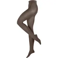 Esprit Plain verstevigd zachte comfort tailleband katoen wol panty dames bruin - maat 36-38