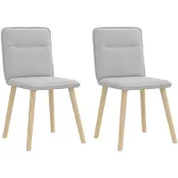 vidaXL Eetkamerstoelen 2 st stof wolk grijs