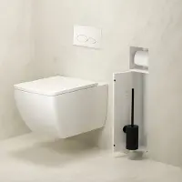 Mueller Bela inbouw toiletrol en borstelhouder betegelbaar wit mat