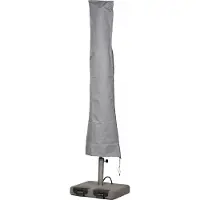 Mehr Garten Beschermhoes voor parasol | 220 cm x 30 / 55 cm | geschikt voor parasols tot Ø 400 cm | polyesterweefsel van het type Oxford 600D, kleur: grijs.