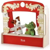 Trudi - Puppets Handpop Muis 26 cm - Handgemaakt in Italie - Zacht pluche - Knuffeldier voor jongens en meisjes - Grijs - 17x26x15 cm maat S