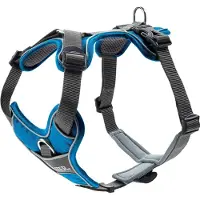 Hunter 67603, hondentuig, maat L, blauw, grijs, nylon, polyester, effen kleur