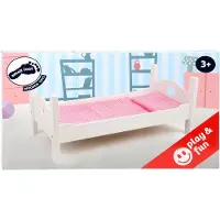 Small Foot Houten Poppenbed Met Beddengoed 50 Cm Wit/roze