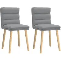 vidaXL Eetkamerstoelen 2 st stof lichtgrijs