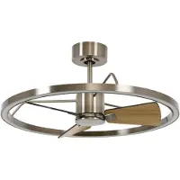 Beacon Plafondventilator Cessna Geborsteld Nikkel/Teak Hout