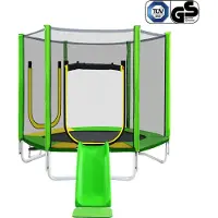 Merax Trampoline 213 cm met Glijbaan en Net – Kindvriendelijk – TÜV