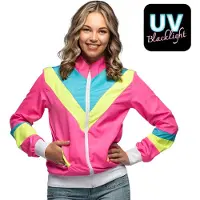 Boland - Trainingsjasje Retro babe neonroze (M) - Volwassenen - -