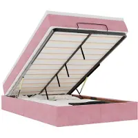 vidaXL Ottoman bed met matras 120x200cm fluweel roze