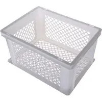 Benson 5x stuks witte kunststof fietskratten/opbergkratten 40 x 30 x 22 cm - Kratjes/manden/organiseren