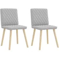vidaXL Eetkamerstoelen 2 st stof wolk grijs