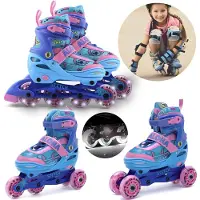Sarcia.eu DISNEY Stitch rolschaatsen, rolschaatsen voor meisjes 3in1, verstelbaar, LED oplichtende wielen, om te leren rijden