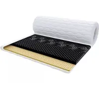 FDM NERO MET LATEX Topmatras 130x200 cm - Hoogte 7 cm H3 - Koudschuim Topmatrassen Topper Topdekmatras - HR H30 en Latex - - Antiallergisch