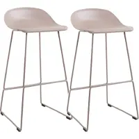 Bronx71 Scandinavische Barkruk Ellen taupe 76 cm - Barkrukken set van 2 - barstoel