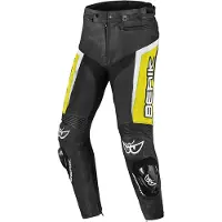 Berik Misle Zwart Wit Geel Leren Motorbroek Maat 60