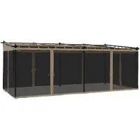 vidaXL Prieel met zijwanden van gaas 6x3 m staal taupe