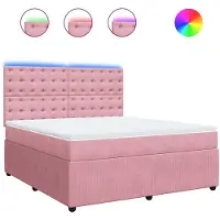 vidaXL Boxspringbed met matras, roze, 180x200 cm, fluweel
