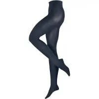Esprit Plain verstevigd zachte comfort tailleband katoen wol panty dames blauw - maat 44-46