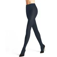 Falke Family eenkleurig katoen panty dames blauw - maat 36-38