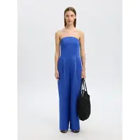 Selected Linnenmix Jumpsuit Dames Blauw 40