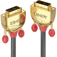 Lindy DVI Aansluitkabel DVI-D 18+1-polige stekker, DVI-D 18+1-polige stekker 15.00 m Goud 36216 DVI-kabel