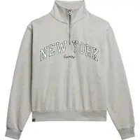 Superdry Sweatshirt 'Essentials' grijs gemêleerd / spar / offwhite