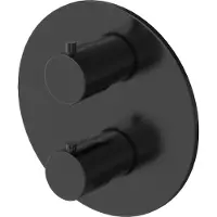 Hotbath Cobber inbouw thermostaat afbouwdeel geborsteld zwart PVD