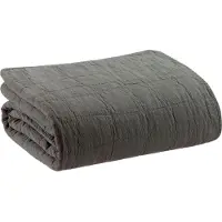 Vivaraise Grijs plaid van gerecycled katoen - 140 x 200 cm