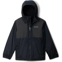 Columbia Regenjas Boys Rainy Trails II Fleece Lined Jacket Black Black Slub-S