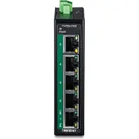 Trendnet TI-PGLC50 5-poorts Gigabit PoE+ industriële DIN-rail Mini Switch