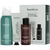 Jean & Len Geschenkset "Travel Set" Rosemary & Ginger - | 3-delig - Cleanser - Handcrème - Doucheschuim | Reisverpakking - Combiset