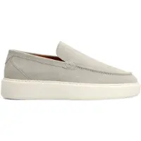 Manfield Licht grijze suède loafers | Maat 43