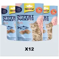GimCat 12x Nutri Pockets Vis Met Zalm 60 Gr