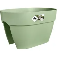 Elho Vibia Campana Flower Bridge 40 - Plantenbak voor Balkon Railing - 100% Gerecycled Plastic - Ø 39.0 x H 22.0 cm - Pistachegroen