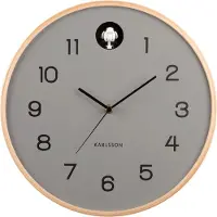 Karlsson Klok Natural Cuckoo Birch Wood Mouse Grey