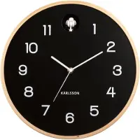 Karlsson Klok Natural Cuckoo Birch Wood Black