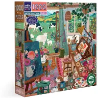 Piece & Love eeBoo : Artist's Cottage - 1000 Stukjes Puzzel - Volwassen Vierkante Jigsaw, 23x23